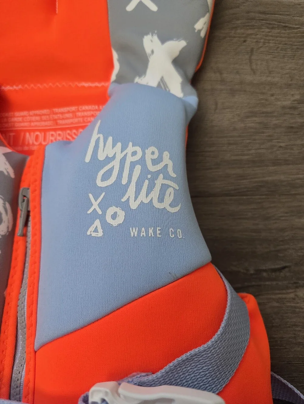 Hyperlite Wake Co. Infant Life Jacket Orange Blue Pool Beach Lake Outdoor